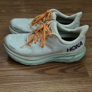 Womens Hoka One One Clifton 8 Mesh Blanc De Blanc White Trainers size 8.5